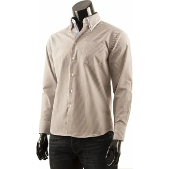 Pánská móda Pánská košile s dlouhým rukávem TS181 - Boston Public bílá-šedá M