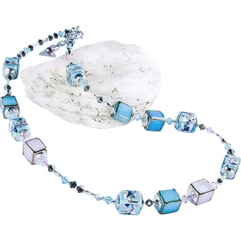 Náhrdelník Lampglas Náhrdelník Crystal Spring z perel Lampglas