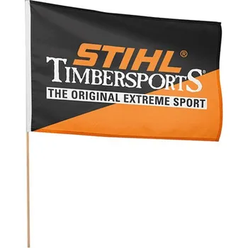 Dřevěná hračka Vlaječka STS - dřevěná TIMBERSPORTS STIHL (04646060010) (Vlaječka STS - dřevěná, rozměry praporu 60 x 40 cm.)