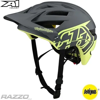 Cyklistická přilba MTB helma TroyLeeDesigns A1 Helmet MIPS Classic Gray Yellow 2022 XS