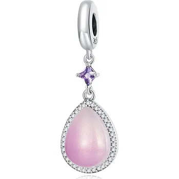 Přívěsek Elenys stříbrný přívěsek Růžová třpytivá kapka