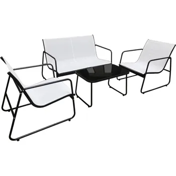 Zahradní sestava Zahradní kovový nábytek NUGRI (pohovka + 2 křesla + stůl) - béžový