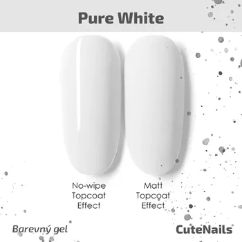 Lak na nehty CuteNails UV Gel True Color: Pure White - 8 ml