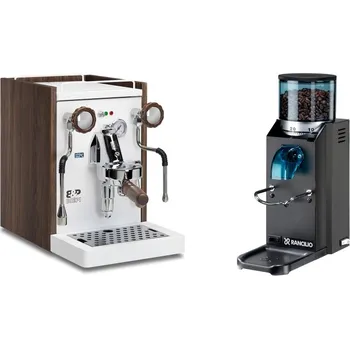 Kávovar Biepi Sara PID, white/wood + Rancilio Rocky Doserless, black