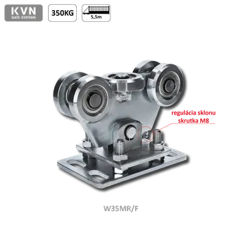 Vozík regulovatelný pro profil 80x80x5 mm, ocelová kolečka, povrch-galvanické zinkování - Vozík regulovatelný pro profil 80x80x5 mm, ocelová kolečka, galvanické zinkování