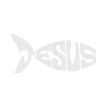 samolepka Jesus rybička 007 (84 - Ultra Metalic bílá) SAMOLEPKA NA AUTO, NÁLEPKA, FÓLIE, POLEP, TUNING, VLASTNÍ TEXT, TISK, AUTOSAMOLEPKY.cz, POLEPY, OBRÁZEK, LOGO, 3D STICKERS