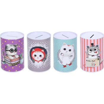 Pokladnička MFP paper Pokladnička kočka plechová Barvy: růžová