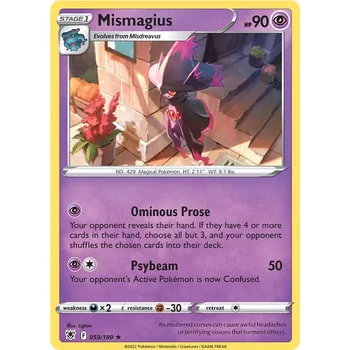Sběratelská karetní hra Mismagius 059/189 - Astral Radiance Typ karty: Non-Holo