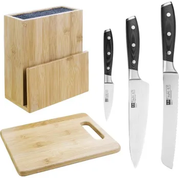 Kuchyňský nůž Sada nožů 3ks Tsuki - v bloku a krájecí deska UK-SA614