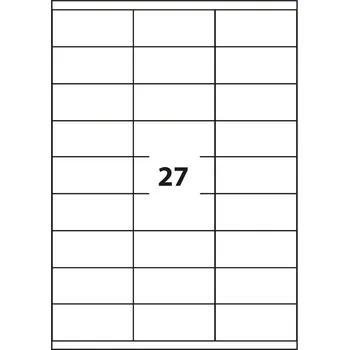 Samolepící etiketa Print etikety Emy 63,5x29,6 mm, 27ks/arch, 100 archů, samolepící