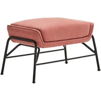 Taburet Korálově červená látková podnožka Teulat Sadira 43 x 69 cm