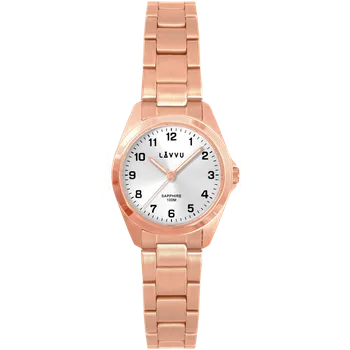 Hodinky LAVVU Rose gold dámské titanové hodinky EINA s vodotěsností 100M a safírovým sklem LWL5052 (LAVVU Rose gold dámské titanové hodinky EINA s vodotěsností 100M a safírovým sklem LWL5052)