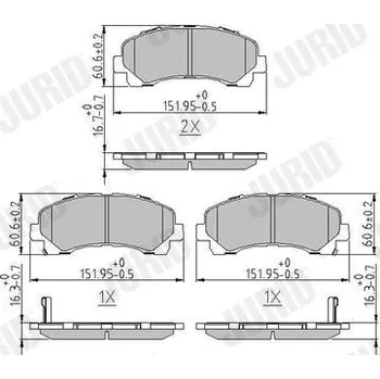 Brzdová destička Jurid 573467J Sada brzdových destiček, kotoučové brzdy