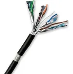 DATACOM S/FTP drát CAT7 PE,Fca 500m cívka, plášť černý OUTDOOR