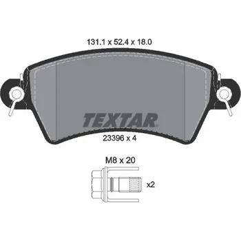 Brzdová destička Sada brzdových destiček, kotoučová brzda TEXTAR 2339602