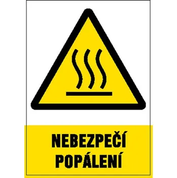 Značka Nebezpečí popálení, samolepicí fólie, 210 × 297 mm