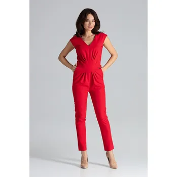 Dámský overall Červený elegantní overal K496 Red Velikost: L