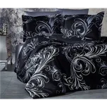Povlečení Satén 140x200, 70x90 cm Atlantis black, zipový uzávěr 79201/Z/1970