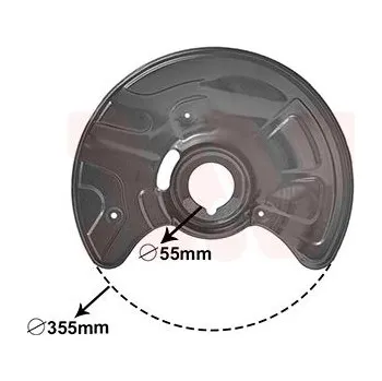 Brzdový kotouč Ochranný plech proti rozstřikování, brzdový kotouč VAN WEZEL 3041372