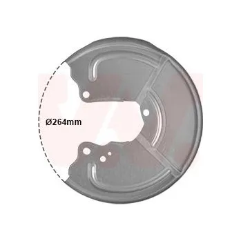Brzdový kotouč Ochranný plech proti rozstřikování, brzdový kotouč VAN WEZEL 1754373