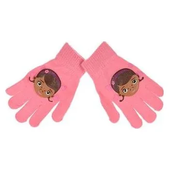 Čepice SUN CITY Prstové úpletové rukavice DOKTORKA PLYŠÁKOVÁ růžové tmavé UNI 2-8 let