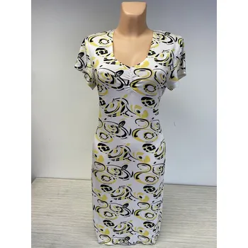 Dámské šaty dámské šaty, Barva Žlutá, Velikost M 38 , Materiál 96% Viskoza 4% Lycra