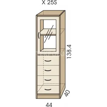 regál Regál se zásuvkami JIM 5 X 25S