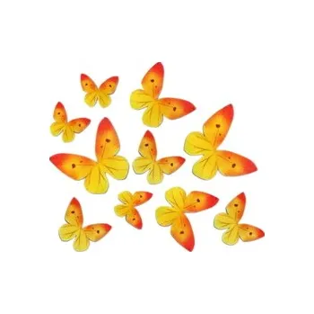 Jedlá dekorace na dort Jedlá dekorace (jedlý papír) - MOTÝL žlutý / 6 cm