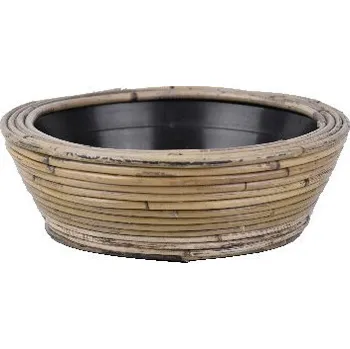 Květináč Van der Leeden Obal na květináč DRY POT, ratan/plast, šedá, pr.30x12cm|Van Der Leeden 1915