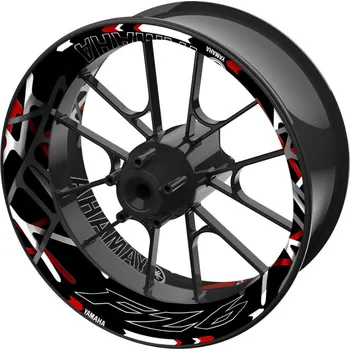 Polep vozidla jednodílné polepy na kola YAMAHA FZ6 černo-červená