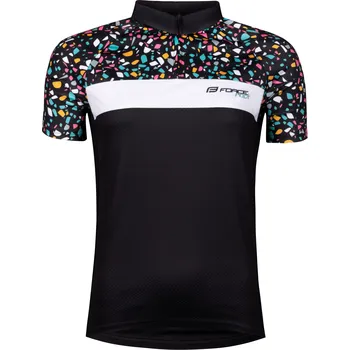 Cyklistika Dres FORCE ROCK LADY krátký rukáv, černý