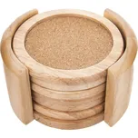 Dřevěné podtácky v sadě 6 ks se stojánkem v přírodní barvě – Orion ID_1442125