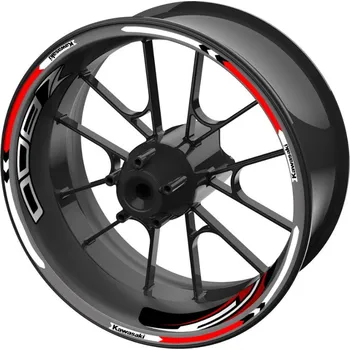 Polep vozidla sada barevných proužků EASY na kola Kawasaki Z800 červená