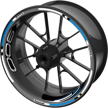 Polep vozidla sada barevných proužků EASY na kola Kawasaki Z900 modrá