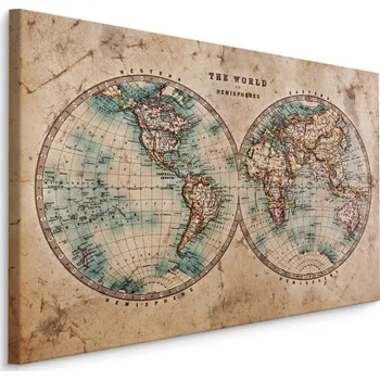 Obraz MyBestHome BOX Plátno Mapa Starého Světa V Retro Stylu Varianta: 30x20