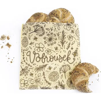 Potravinová fólie Vobrousek MALÝ PEČIVÁK - medonosné kvítí a včely (27x25 cm) Barevné provedení: Hnědé