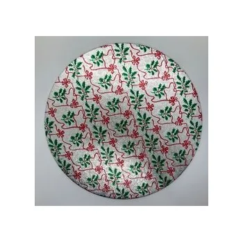 Dortová podložka kruh vánoční - CESMÍNA a mašličky /C 25 cm
