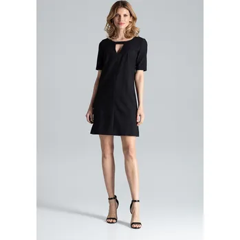 Dámské oblečení Černé šaty s výstřihem M634 Black Velikost: S