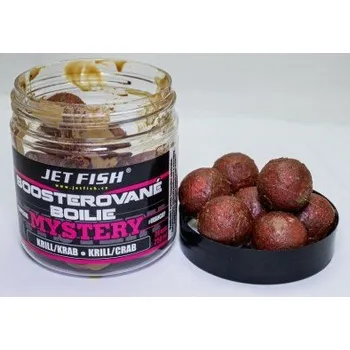 Boilies JF Mystery boosterované boilie 24mm - 250ml Squid / Spice