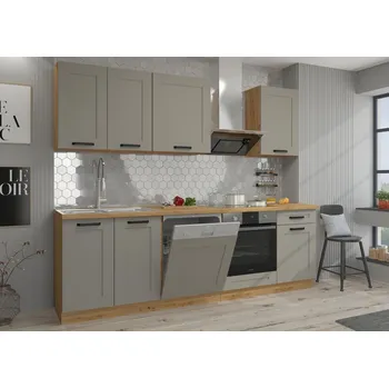 Kuchyňská linka Kuchyňská linka LUNA artisan/claygrey MDF, Sestava C, 250 cm