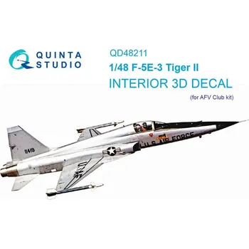 Plastikový model Quinta studio 1/48 F-5E-3 Tiger II 3D-Printed&col.Interior (AFV)