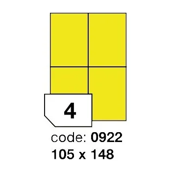 Samolepící etiketa Samolepící etikety Rayfilm Office 105x148 mm 100 archů, fluo žlutá, R0131.0922