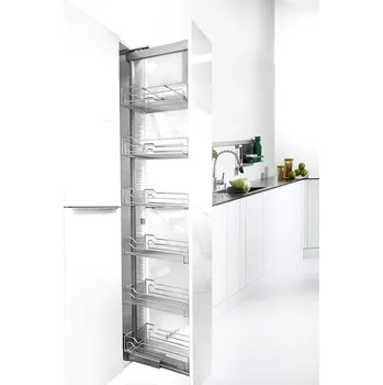 Kuchyňská skříňka Kesseböhmer Potravinová skříň Dispensa drátěný / chrom 300 mm 5 1600 - 2000 mm