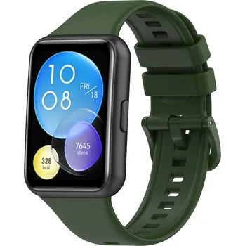 Příslušenství k chytrým hodinkám eses Silikonový řemínek pro Huawei watch fit 2 - Tmavě zelený