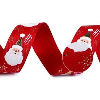 Galanterie Vánoční rypsová stuha šíře 25 mm, barva 1 červená zlatá