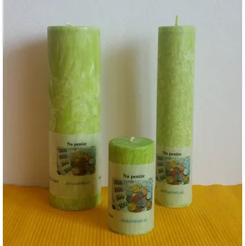 Svíčka Svíčka na peníze, Druh e) Válec - průměr 8,3 cm, výška 13 cm