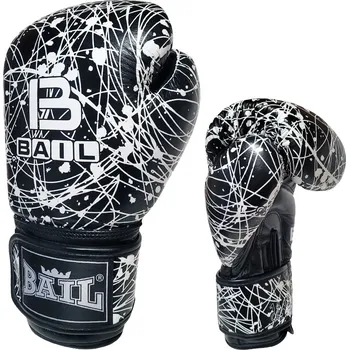 Boxerské rukavice Boxerské rukavice BAIL Leopard image 14 oz. splash (černo-bílé)