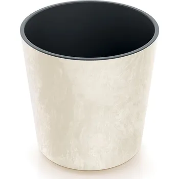 PROSPERPLAST Květináč URBI ROUND EFFECT 25cm pískový