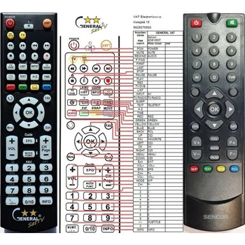 General SENCOR SDB-1062T, SDB-1063T - náhradní dálkový ovladač