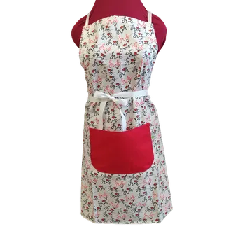Kuchyňská zástěra Dámská zástěra Valentýn, kapsa červená, vel. UNI